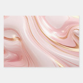 Roze & Gouden Marmer Inpakpapier Vel (Voorkant 3)