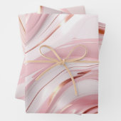 Roze & Gouden Marmer Inpakpapier Vel (In situ)