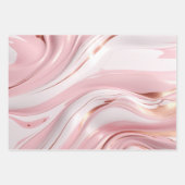 Roze & Gouden Marmer Inpakpapier Vel (Voorkant)