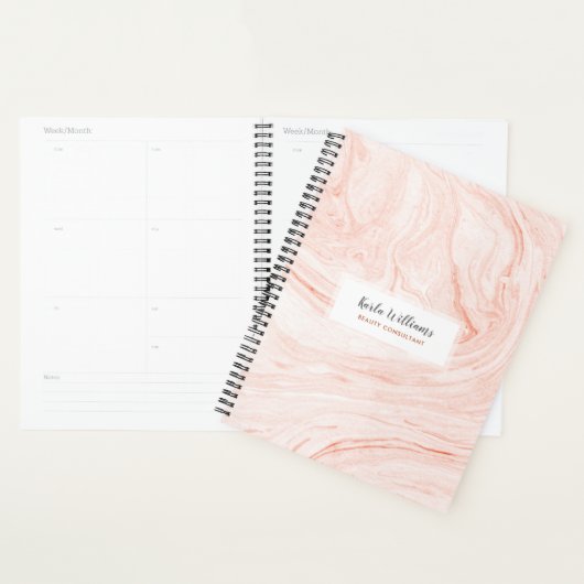 Roze-gouden marmer krult planner (Display)