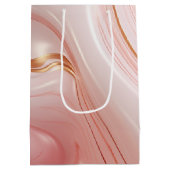 Roze & Gouden Marmer Medium Cadeauzakje (Achterkant)