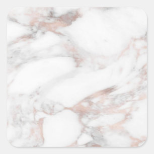 Roze Gouden Marmer Moderne Elegante Lege Sjabloon Vierkante Sticker