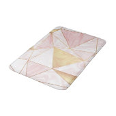 Roze & Gouden Marmer Poly Geometrische Driehoeken Badmat (Gekanteld)