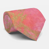 Roze Gouden Marmer Trouw Bruidsjonkers Stropdas (Opgerold)