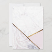 Roze Gouden Marmer Wervel Bloos Roze Brons Sweet 1 Kaart (Achterkant)