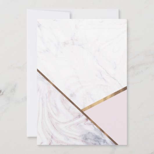 Roze Gouden Marmer Wervel Bloos Roze Brons Sweet 1 Kaart (Achterkant)