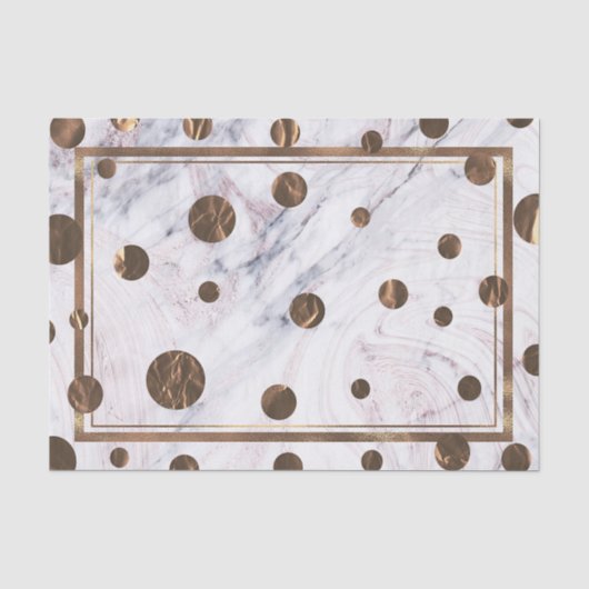 Roze Gouden Marmer Werveling Bronzen Koper Trendy  Tissuepapier (Voorkant)