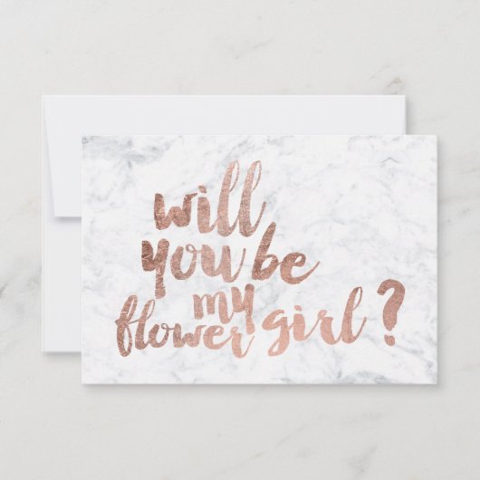 Roze gouden marmeren bloemenmeisje (Voorkant)