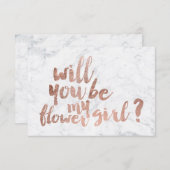 Roze gouden marmeren bloemenmeisje (Voorkant / Achterkant)