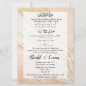 Roze Gouden Marmeren Moslim Arabische En Engelse H Kaart (Voorkant)