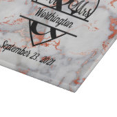 Roze Gouden Marmeren Mr. en Mrs. Hart Bruiloftscad Snijplank (Hoek)