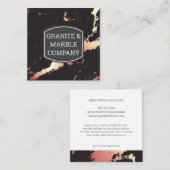 Roze Gouden Marmeren Plaat | Graniet Vierkante Visitekaartje (Voorkant / Achterkant)