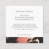 Roze Gouden Marmeren Plaat | Graniet Vierkante Visitekaartje (Achterkant)