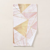 Roze & Gouden Marmeren Poly Geometrische Driehoeke Bad Handdoek (Handdoek)