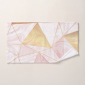 Roze & Gouden Marmeren Poly Geometrische Driehoeke Bad Handdoek (Handdoek)