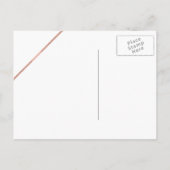 Roze gouden marmeren script witte save the date aankondigingskaart (Achterkant)