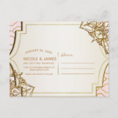 Roze Gouden Marokkaanse Arabische Nachten Bewaar d Aankondigingskaart (Achterkant)