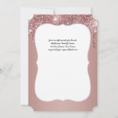 Roze Gouden Meisjes Bloemrijke Eerste Heilige Comm Kaart (Achterkant)