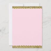 Roze & Gouden Meisjes Een 1e Verjaardagsfeest Kaart (Achterkant)