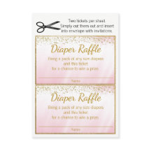 Roze Gouden Meisjes Luier Raffle Tickets