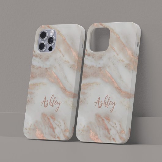 Roze gouden meisjesachtig moderne script naam Case-Mate iPhone case