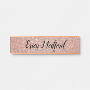 Roze Gouden Meisjesachtige Glitter Roze Deur Bord Deurbordje