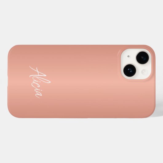Roze gouden meisjesachtige handtekening naam geper Case-Mate iPhone case (Achterkant (horizontaal))