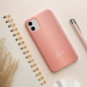 Roze gouden meisjesachtige handtekening naam geper Case-Mate iPhone 14 hoesje