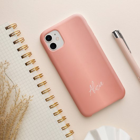Roze gouden meisjesachtige handtekening naam geper Case-Mate iPhone case