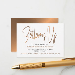 Roze Gouden Metaal Effect Stijl Gratis Drink Ticke Informatiekaartje