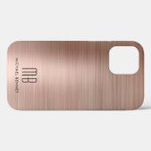 Roze Gouden Metaal Monogram Case-Mate iPhone Hoesj Case (Achterkant (horizontaal))