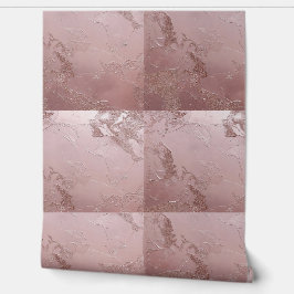 Roze Gouden Metalen Pleister Tegels Behang