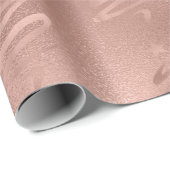 Roze Gouden Metallic Boom Moderne Kerstmis Cadeaupapier (Rol Hoek)
