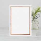 Roze Gouden Metallic Folie Randkaarten Uitnodiging (Staand Voorkant)