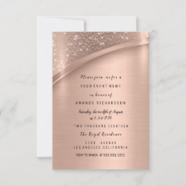 Roze Gouden Metallic Glitter Bruids Sweet 16th Kaart