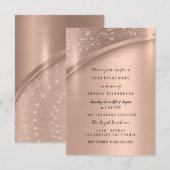 Roze Gouden Metallic Glitter Bruids Sweet 16th Kaart (Voorkant / Achterkant)