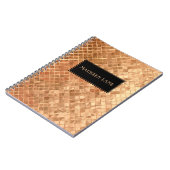 Roze Gouden Metallic Uiterlijk Aangepast Notitieboek (Linkerzijde)