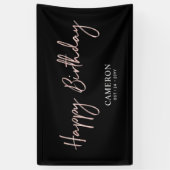 Roze Gouden Minimalistische Aangepaste Verjaardags Spandoek (Verticaal)