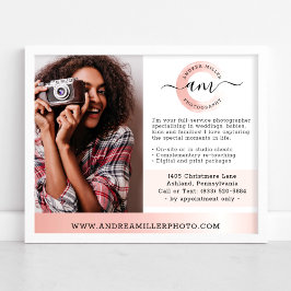 Roze Gouden Minimalistische Fotograaf Marketing Fo Poster