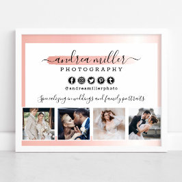 Roze Gouden Minimalistische Fotograaf Marketing Fo Poster