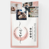 Roze Gouden Minimalistische Fotograaf Marketingfot Spandoek (Verticaal)