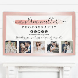 Roze Gouden Minimalistische Fotograaf Marketingfot Spandoek