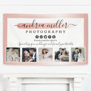 Roze Gouden Minimalistische Fotograaf Marketingfot Spandoek