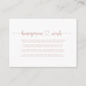 Roze gouden minimalistische kalligrafie huwelijksr informatiekaartje (Voorkant)