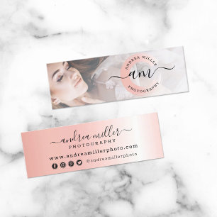 Roze Gouden Minimalistische Verf Swash Aangepast L Mini Visitekaartje