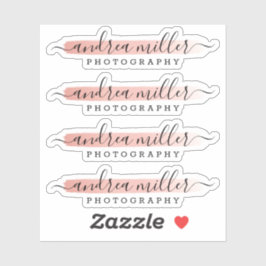 Roze Gouden Minimalistische Verf Swash Logo Aangep Sticker