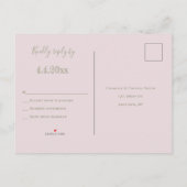 Roze gouden moderne bruiloft RSVP briefkaarten (Achterkant)