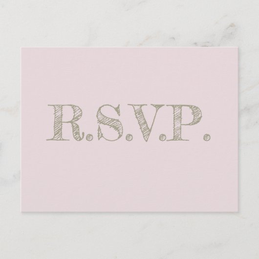 Roze gouden moderne bruiloft RSVP briefkaarten (Voorkant)