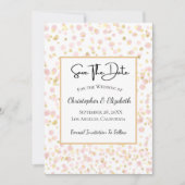 Roze Gouden Moderne Chic Trouw Save The Date (Voorkant)