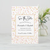 Roze Gouden Moderne Chic Trouw Save The Date (Staand voorkant)